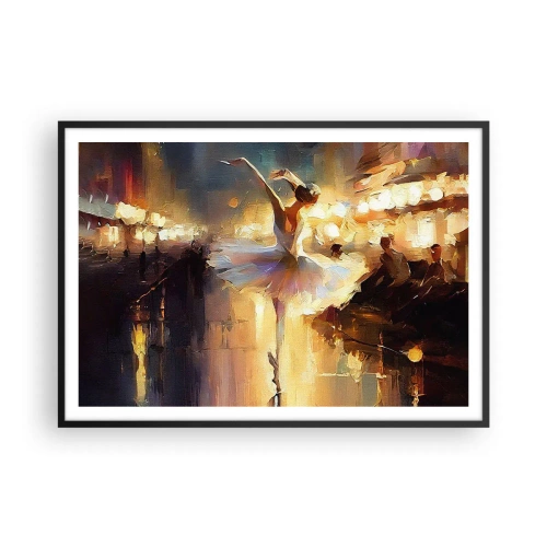 Pôster com moldura preta - Milagre na rua - 100x70 cm