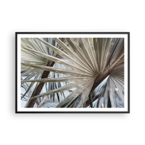 Pôster com moldura preta - Leques nos trópicos - 100x70 cm