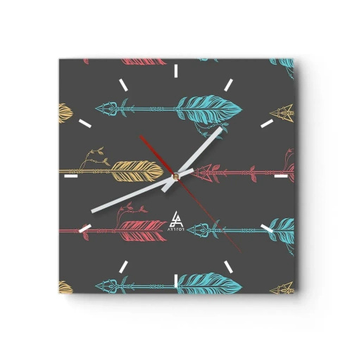 Relógio de parede - Relógio em vidro - Em ordem - 30x30 cm