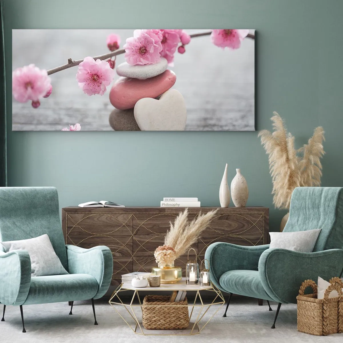 Quadro em tela - Flor de cerejeira - 100x40 cm
