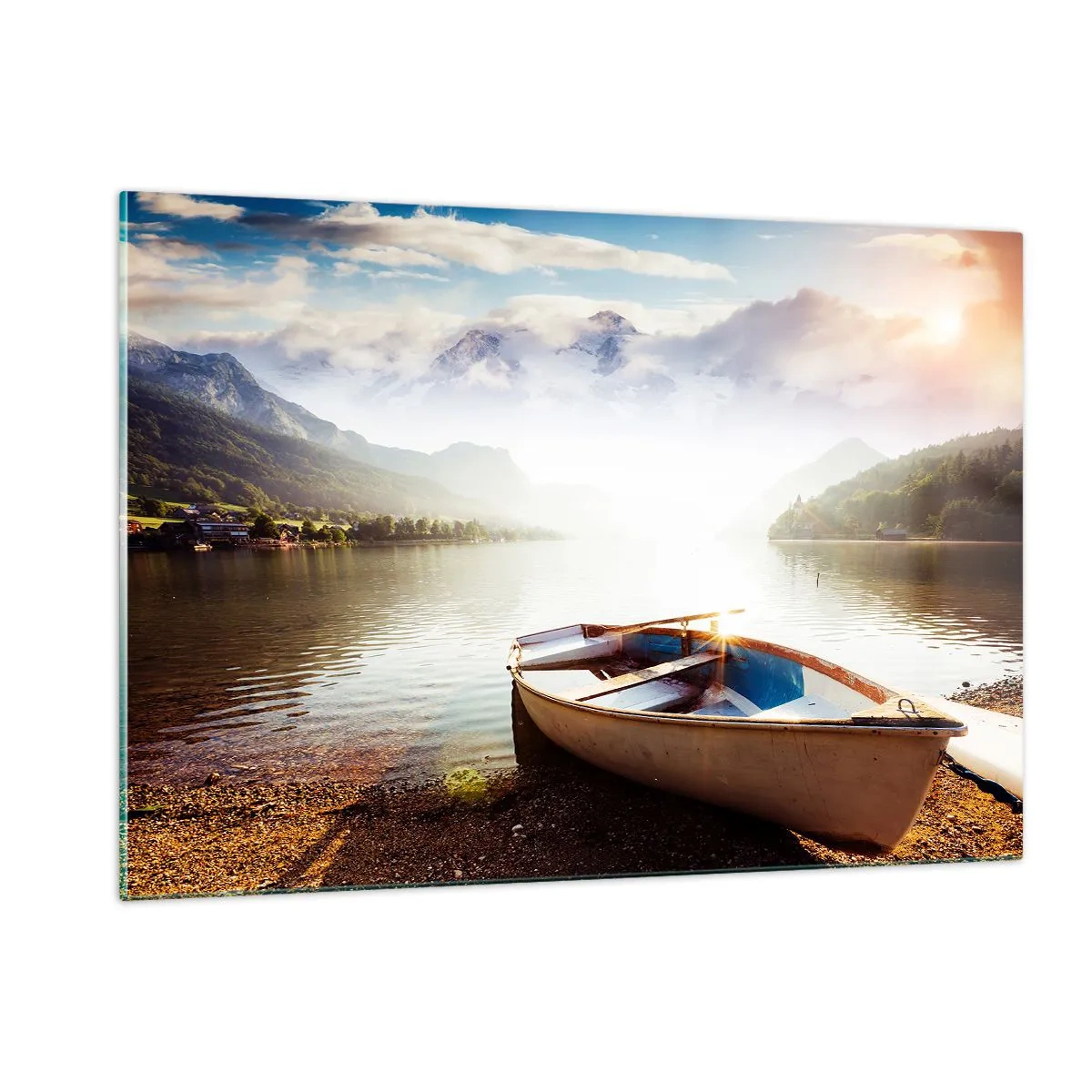 Quadro em vidro - Sobre águas grandes e límpidas - 120x80 cm