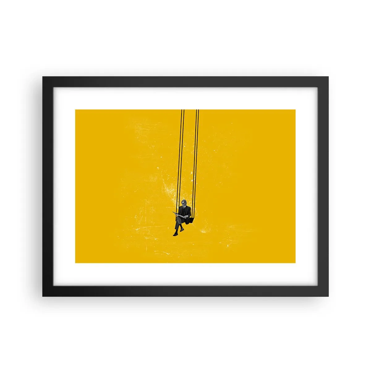 Pôster com moldura preta - Dia como todos os dias - 40x30 cm