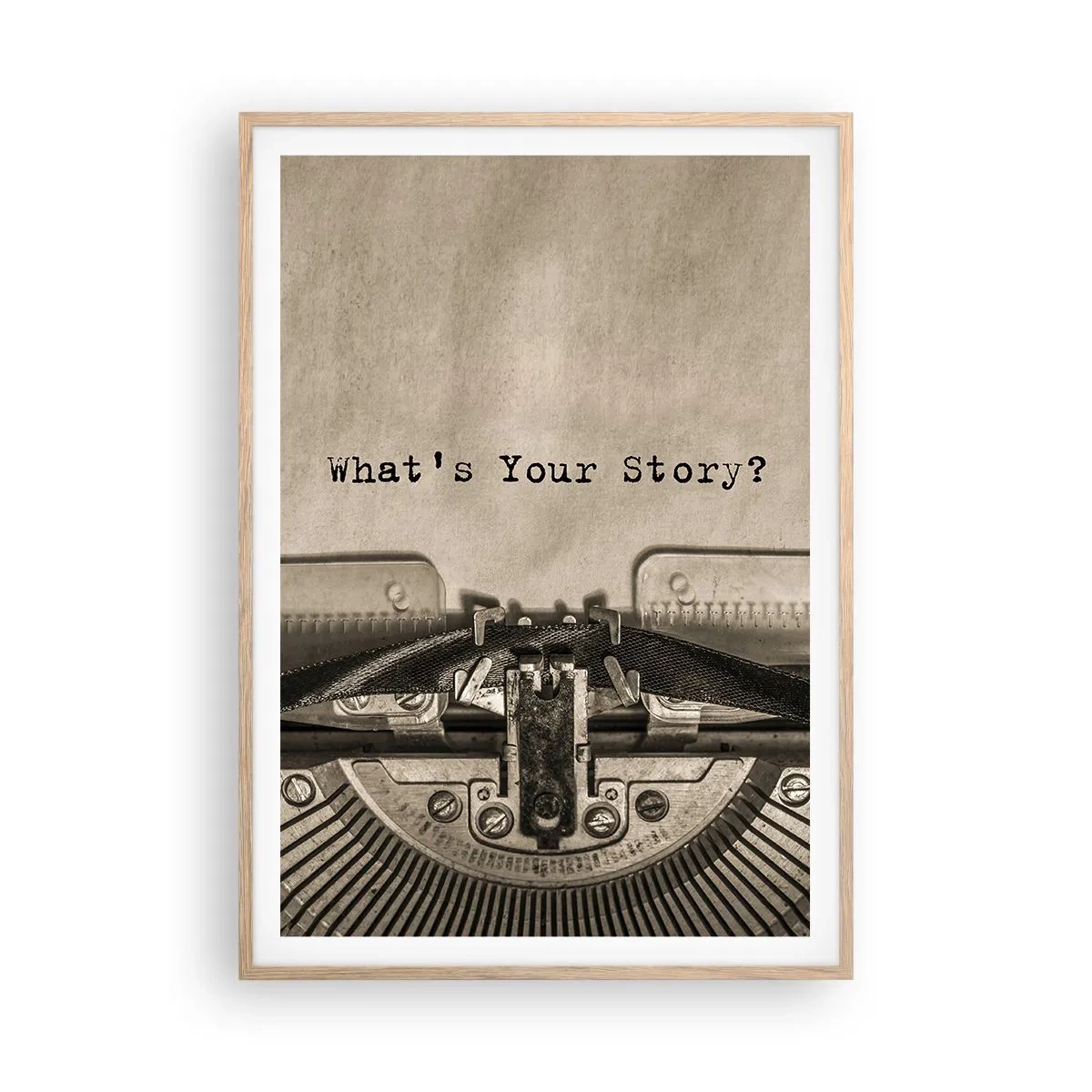 Pôster com moldura de carvalho claro - Conta-me - 70x100 cm