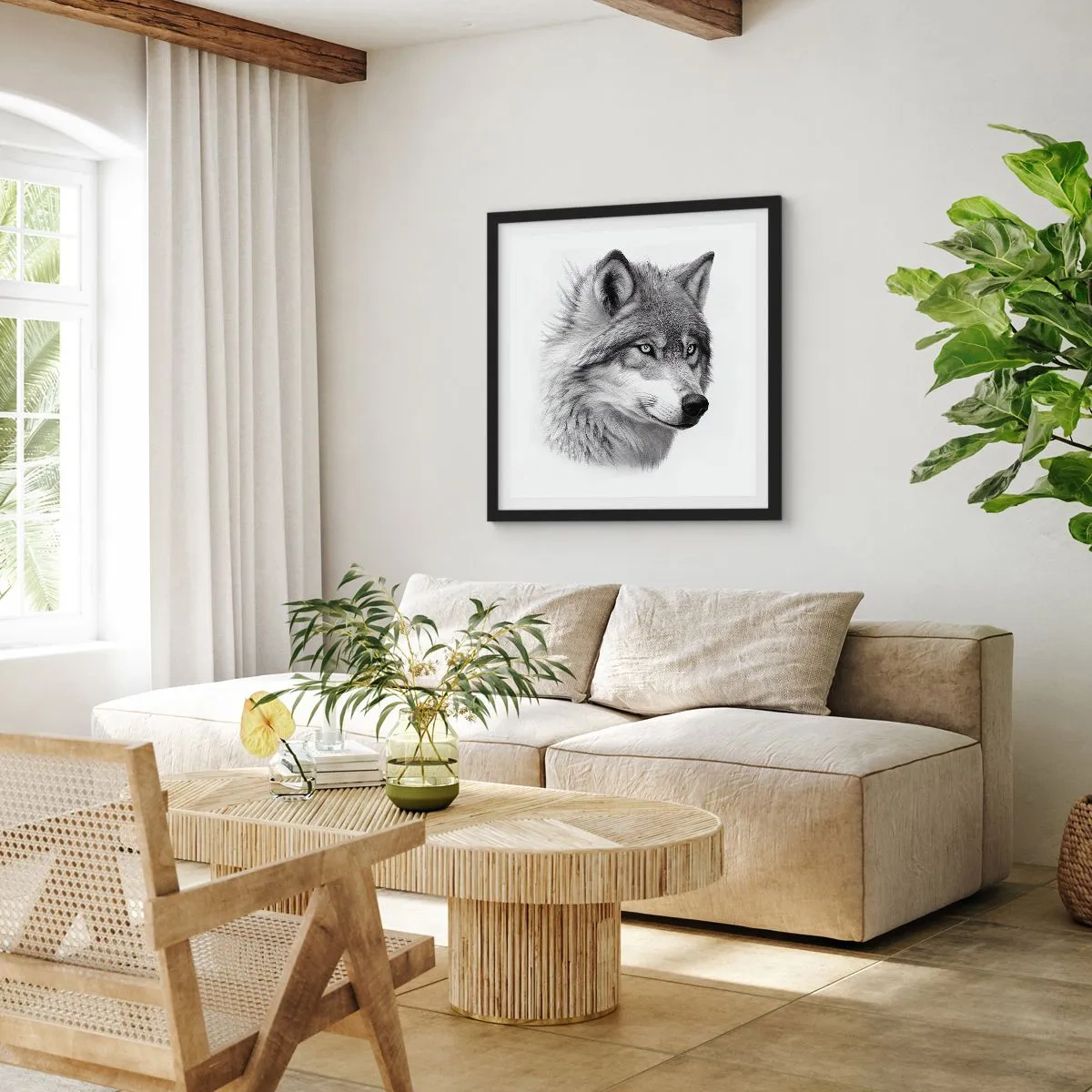 Pôster com moldura preta - Alfa – sem dúvida - 30x30 cm