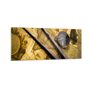 Quadro em vidro - Onde estão esses tesouros? - 100x40 cm