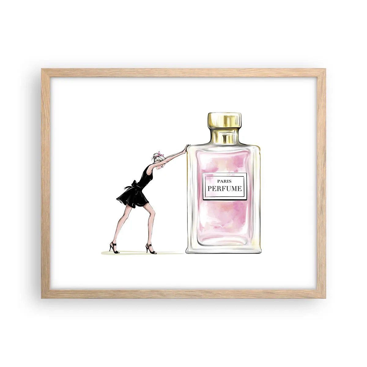 Pôster com moldura de carvalho claro - A essência da feminilidade - 50x40 cm