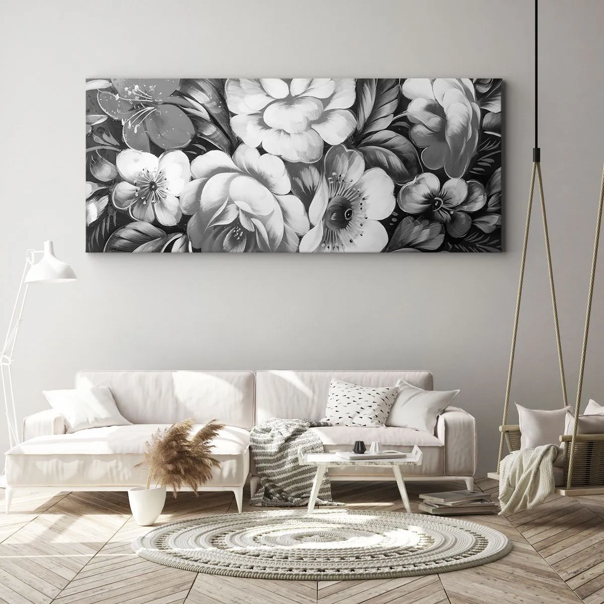 Quadro em tela - A beleza em cinza - 140x50 cm