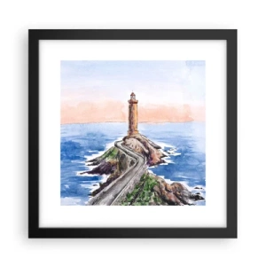 Pôster com moldura preta - De frente para o mar - 30x30 cm