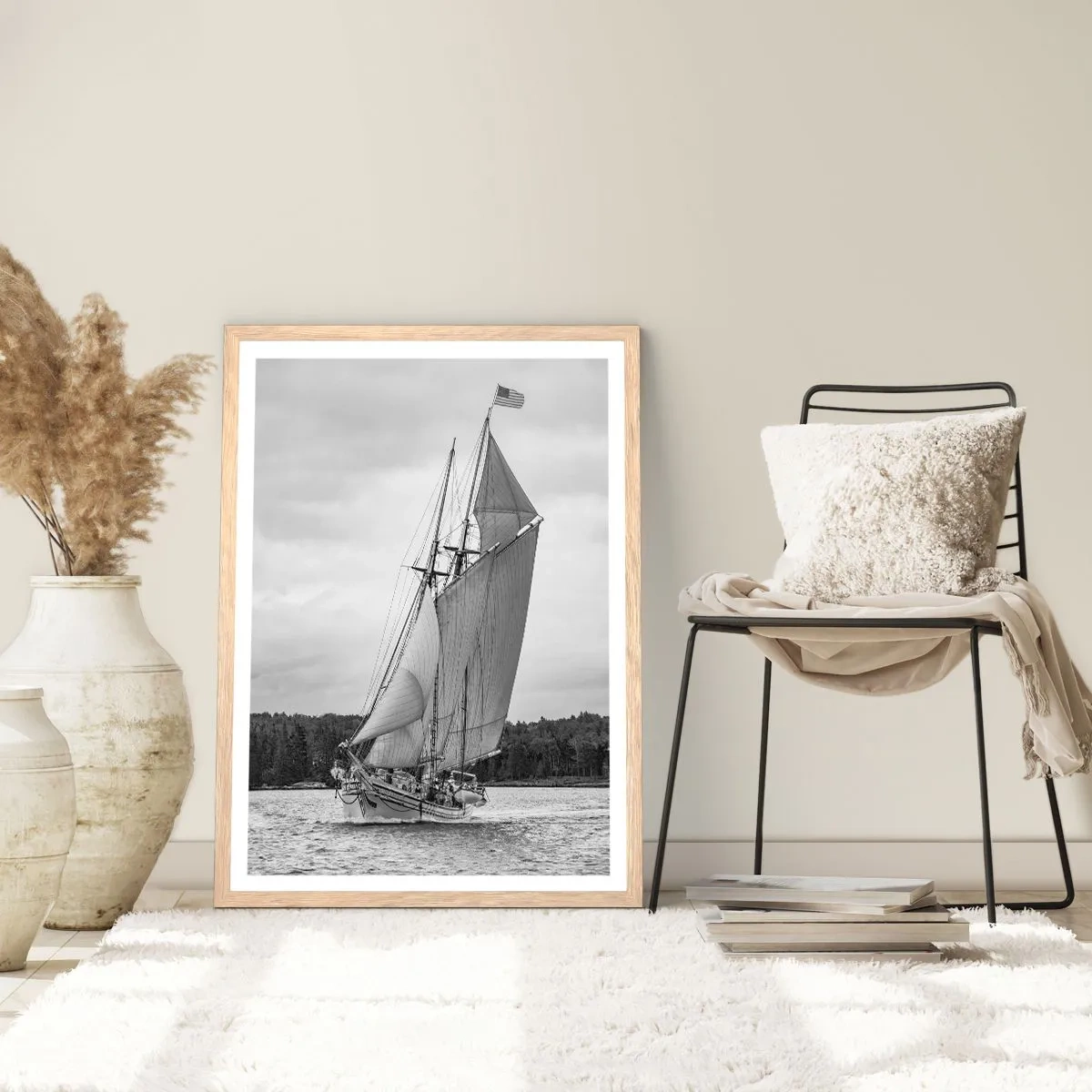 Pôster com moldura de carvalho claro - Irmãos do vento - 61x91 cm