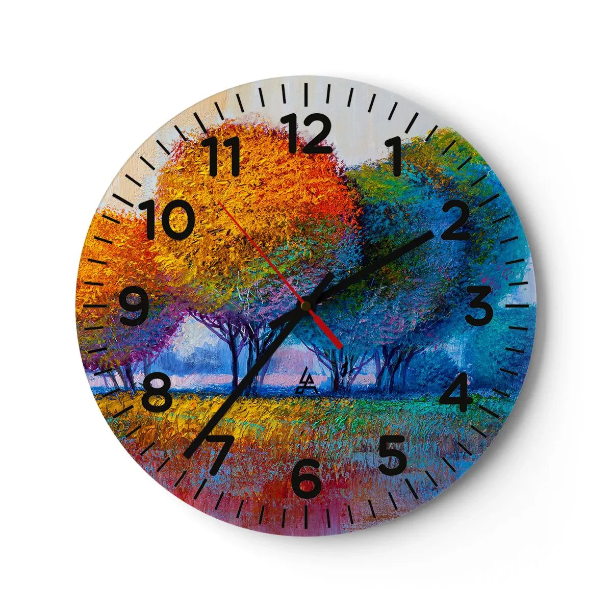 Relógio de parede - Relógio em vidro - Um amontoado de cores lascivas - 30x30 cm