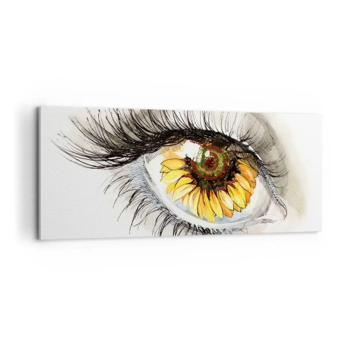 Quadro em tela - Um olhar tão quente como o verão - 100x40 cm