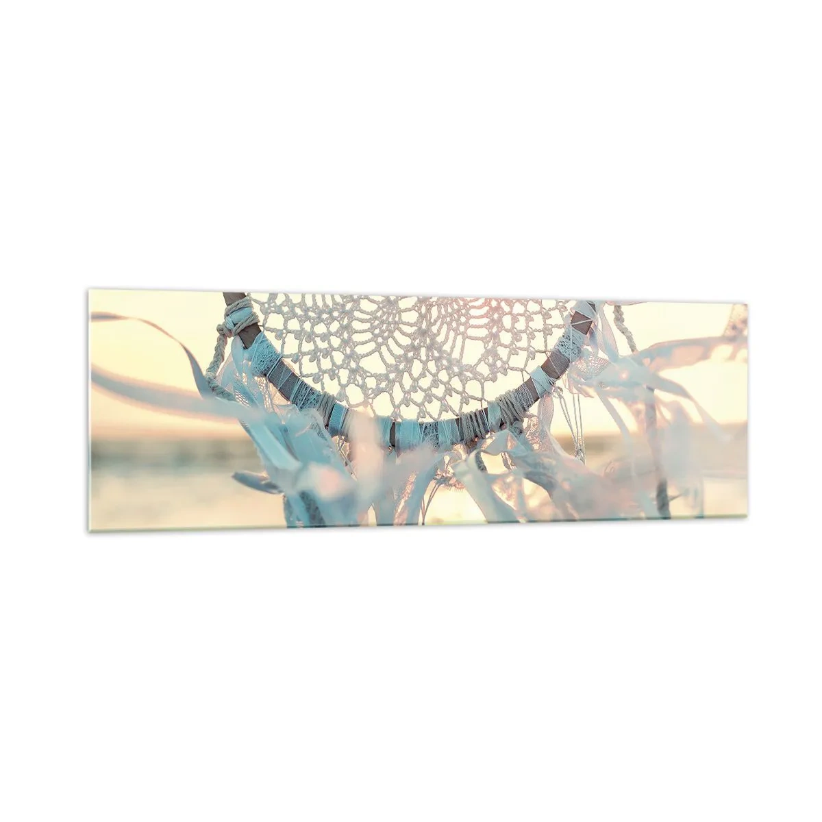 Quadro em vidro - Totem de renda - 160x50 cm