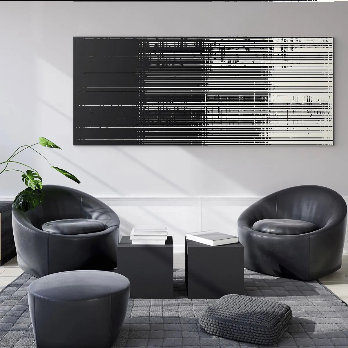Quadro em vidro - Ondas e vibrações - 100x40 cm