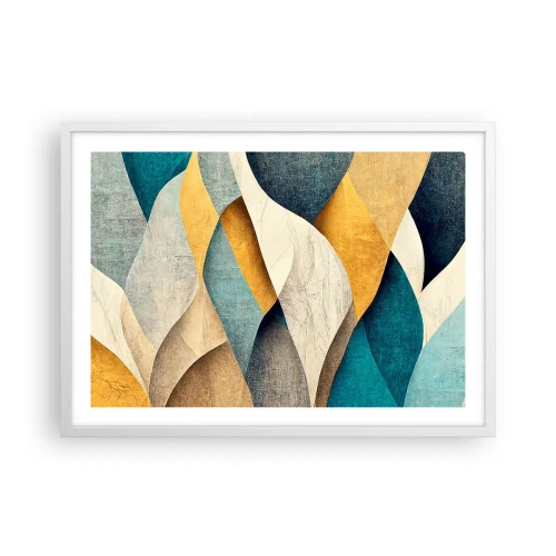 Pôster em moldura branca - Ritmo e onda - 70x50 cm