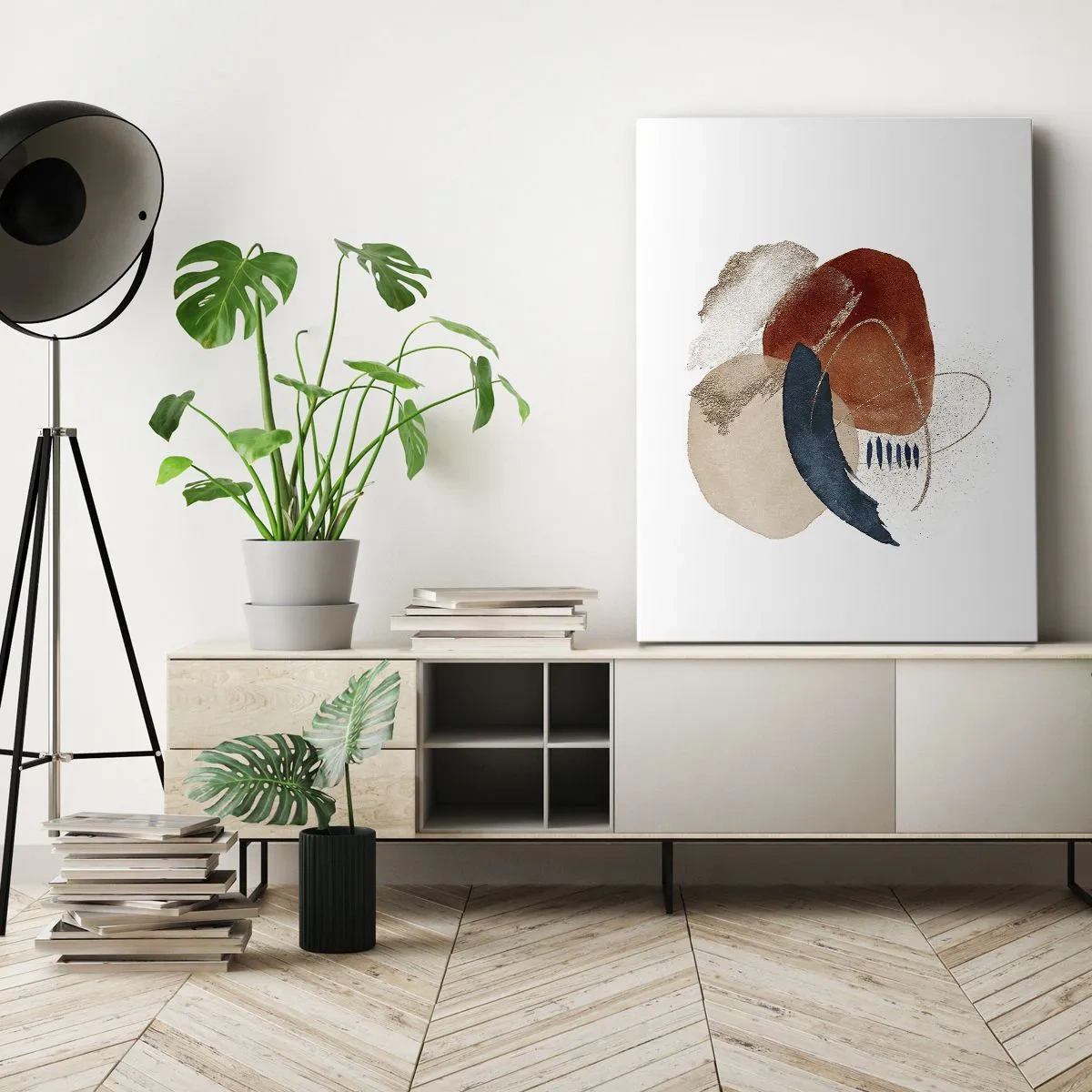 Quadro em tela - Composição oval - 50x70 cm