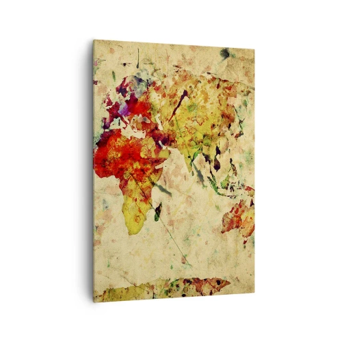 Quadro em tela - A vida como um papel de mapa colorido - 70x100 cm