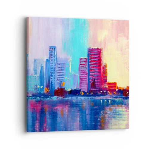 Quadro em tela - Banhada em cores - 40x40 cm