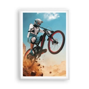 Pôster em moldura branca - Loucura demoníaca da bicicleta - 70x100 cm