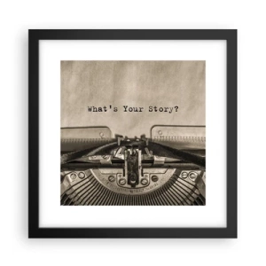 Pôster com moldura preta - Conta-me - 30x30 cm