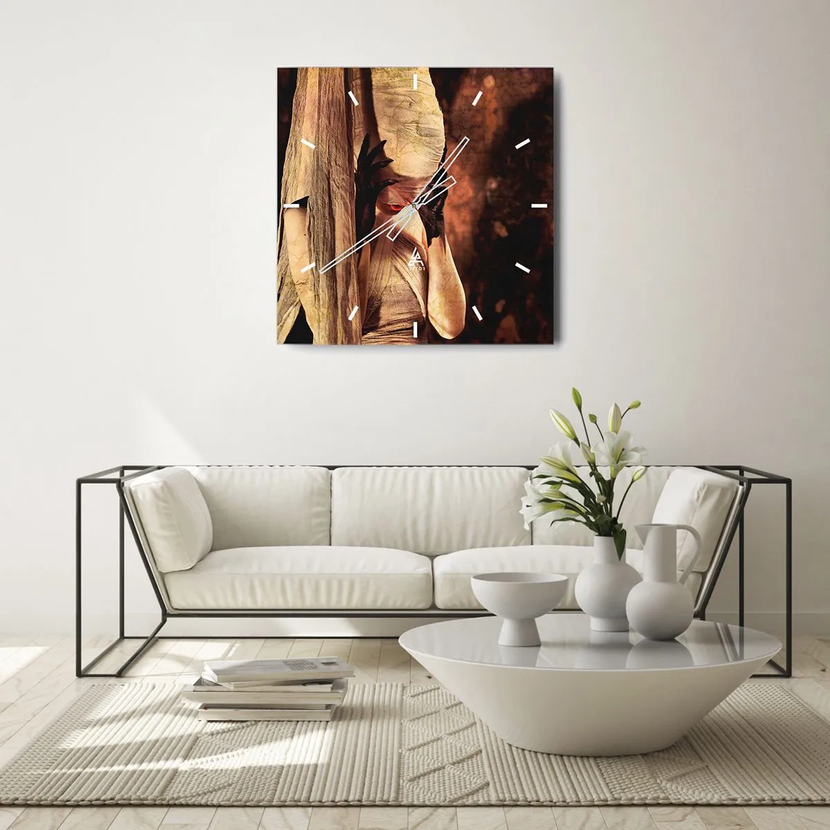 Relógio de parede - Relógio em vidro - Entre o bem e o mal - 40x40 cm