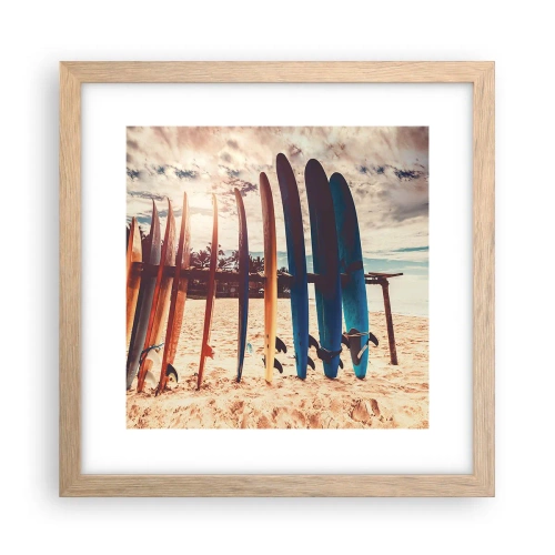 Pôster com moldura de carvalho claro - Boa noite, até amanhã - 30x30 cm