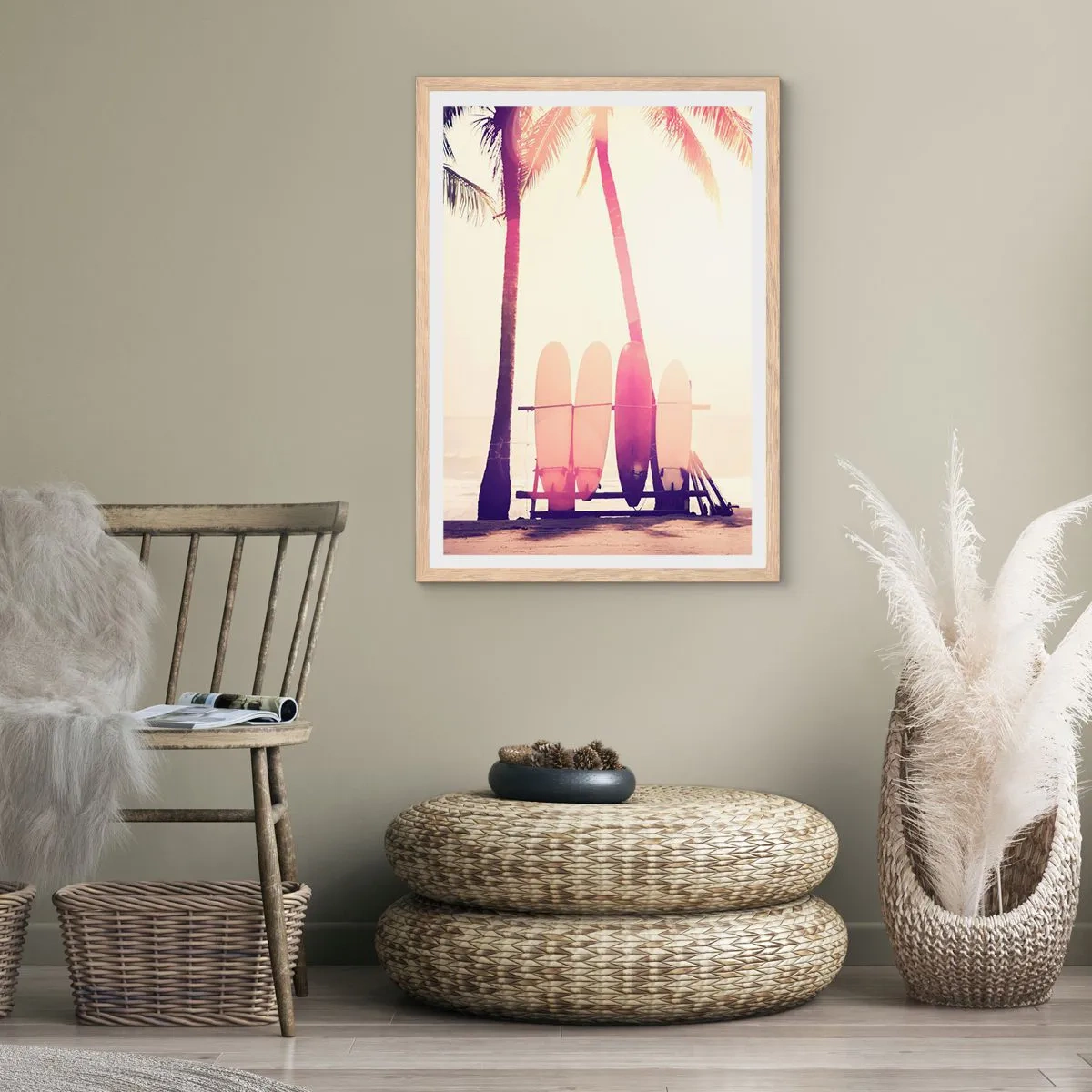 Pôster com moldura de carvalho claro - Vai ser um grande dia - 70x100 cm