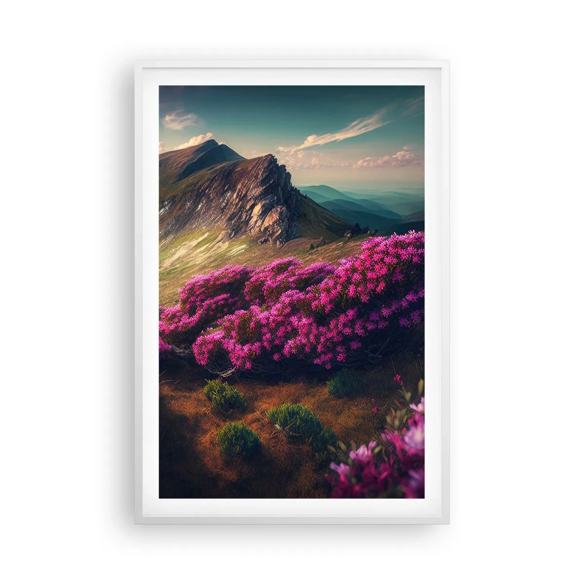 Pôster em moldura branca - Verão nas montanhas - 61x91 cm