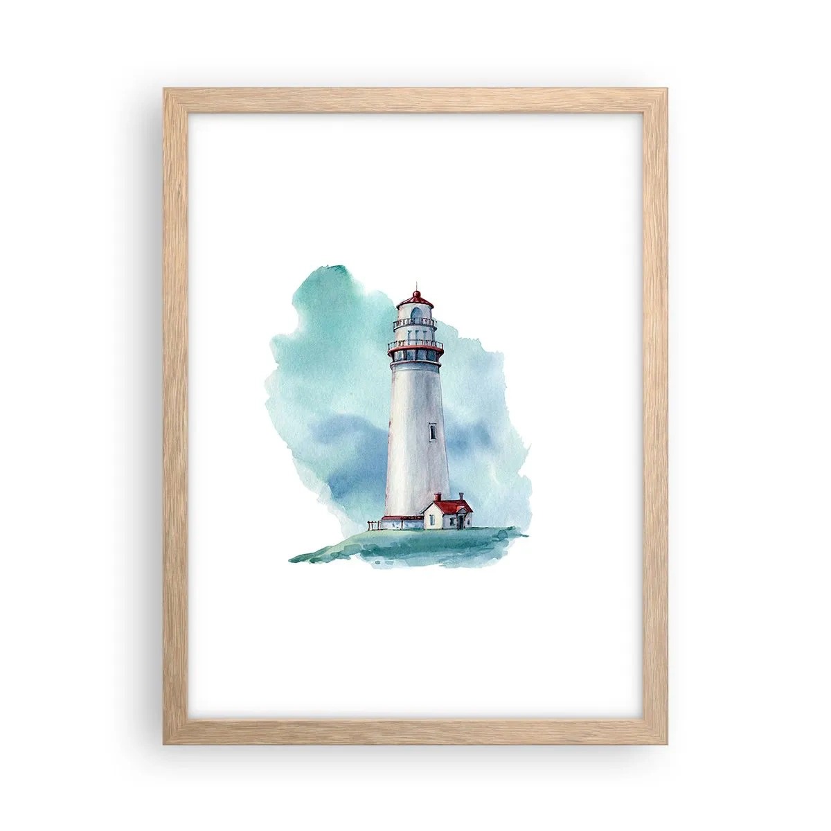 Pôster com moldura de carvalho claro - A gentil irmã do azul - 30x40 cm