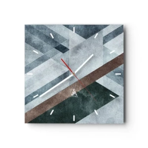 Relógio de parede - Relógio em vidro - Elegância sofisticada da geometria - 30x30 cm