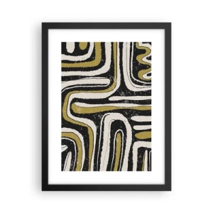 Pôster com moldura preta - Composição: estradas e becos - 30x40 cm