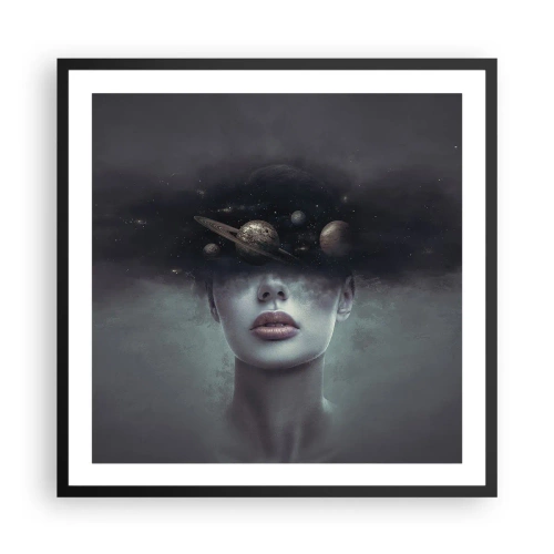 Pôster com moldura preta - E os planetas estão a enlouquecer... - 60x60 cm