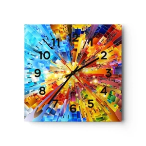 Relógio de parede - Relógio em vidro - In medias res - 40x40 cm