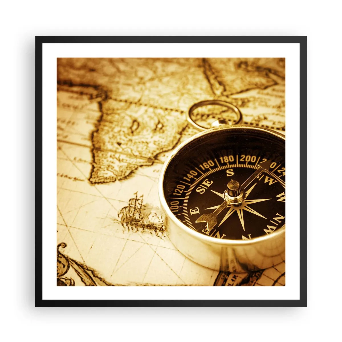 Pôster com moldura preta - Oriente ou Ocidente? - 60x60 cm