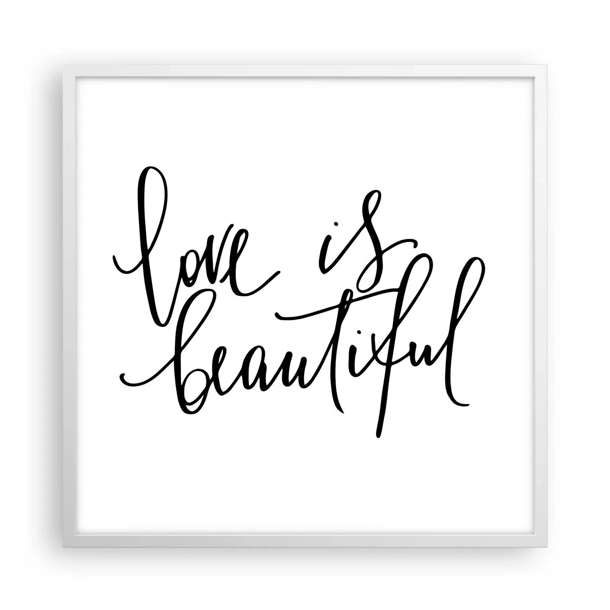 Pôster em moldura branca - Leia e repita - 60x60 cm