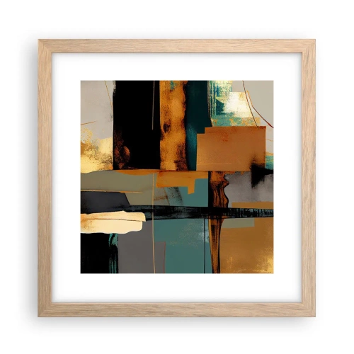 Pôster com moldura de carvalho claro - Abstração – luz e sombra - 30x30 cm