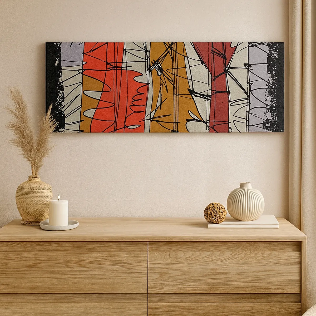 Quadro em tela - Composição espontânea - 30x30 cm