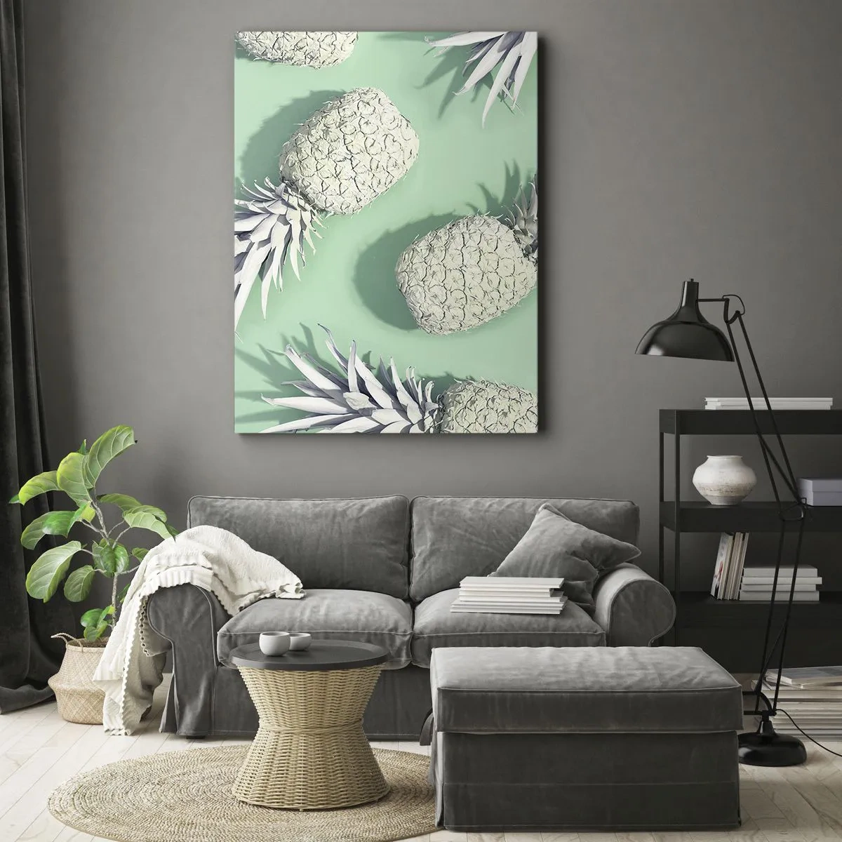 Quadro em tela - Vão muito bem com a hortelã - 50x70 cm
