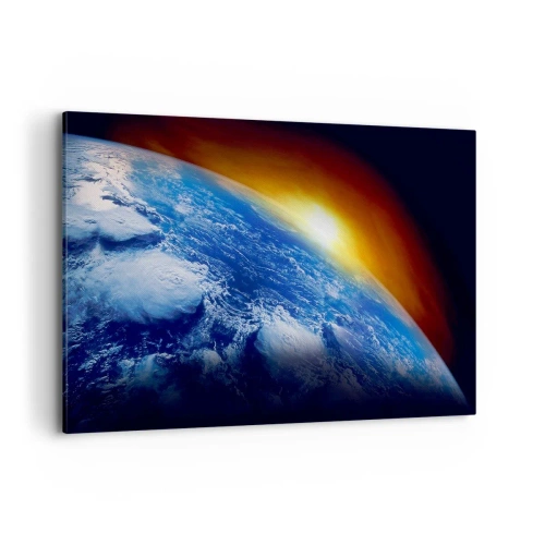 Quadro em tela - Nascer do sol sobre o planeta azul - 120x80 cm