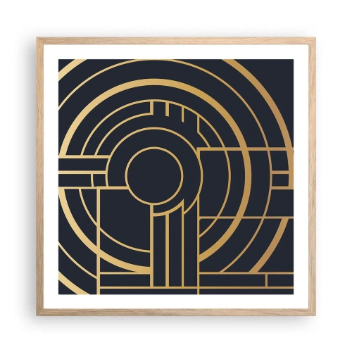 Pôster com moldura de carvalho claro - Rotação das coisas - 60x60 cm