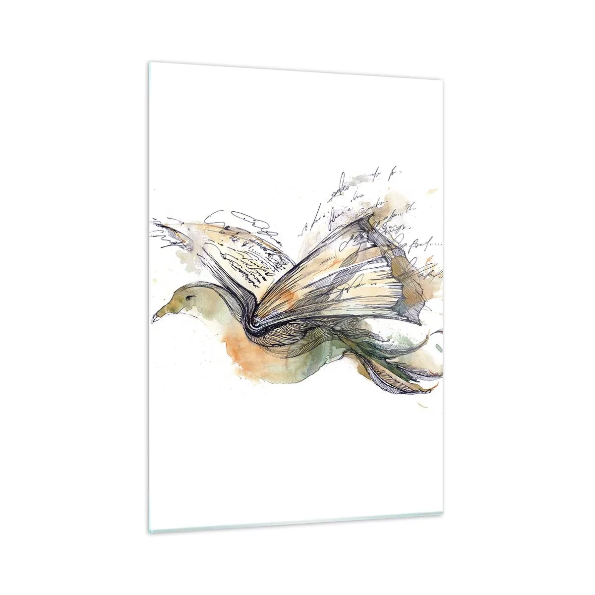 Quadro em vidro - Nas asas da poesia - 50x70 cm