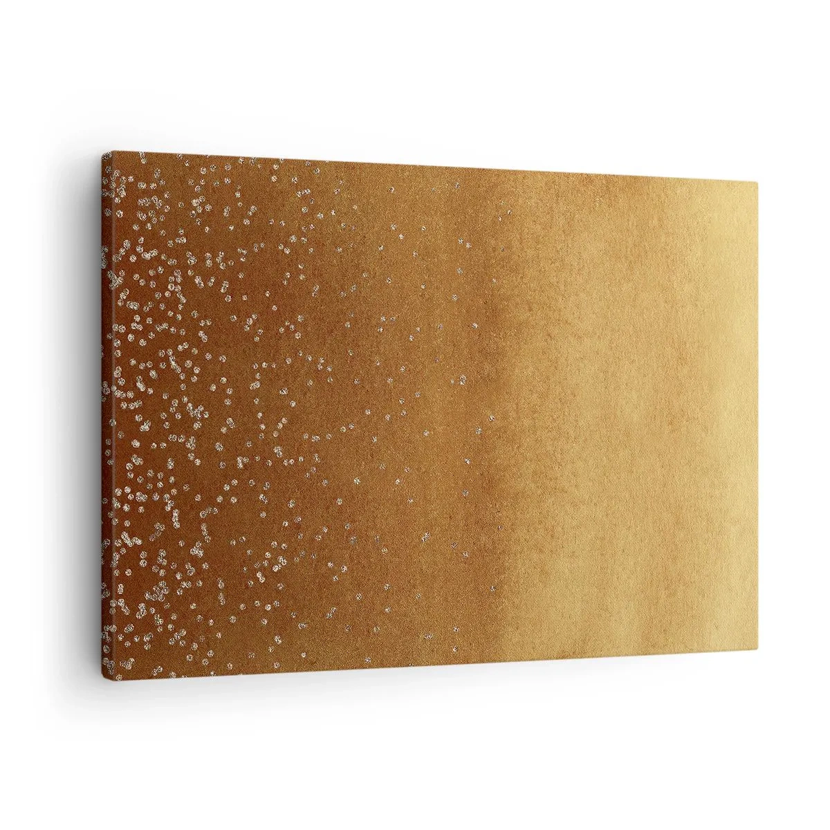 Quadro em tela - Um gradiente dourado com brilho sutil e embelezamento - 70x50cm - O nascimento da luz - Decoração de parede moderna para a sala de estar e quarto ARTTOR