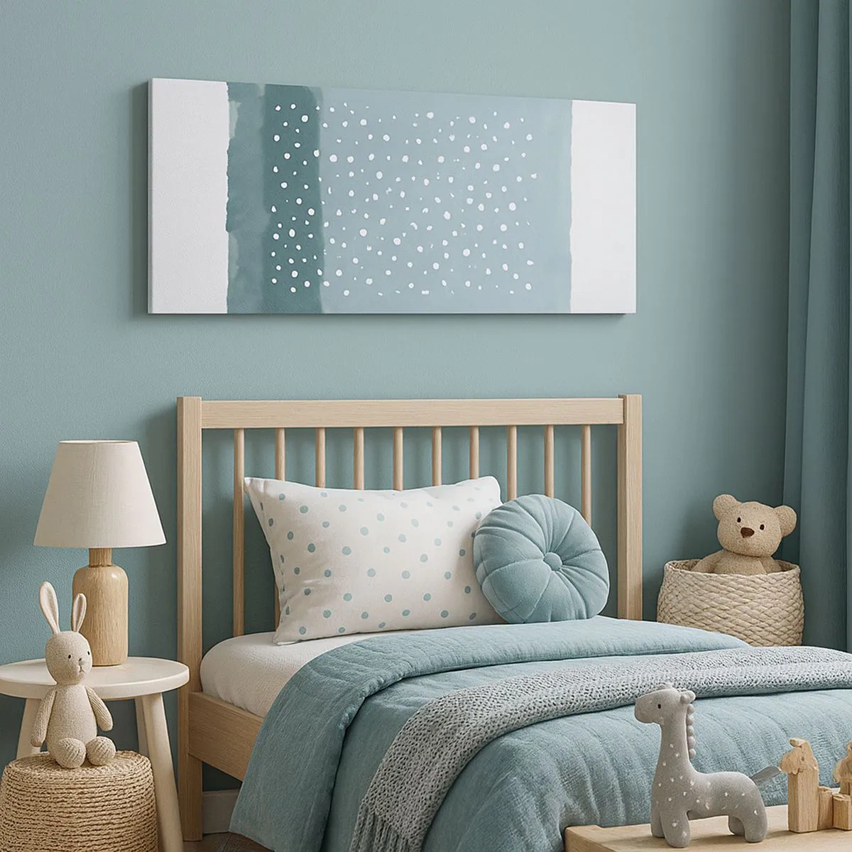 Quadro em tela - Cultivado em azul - 100x40 cm