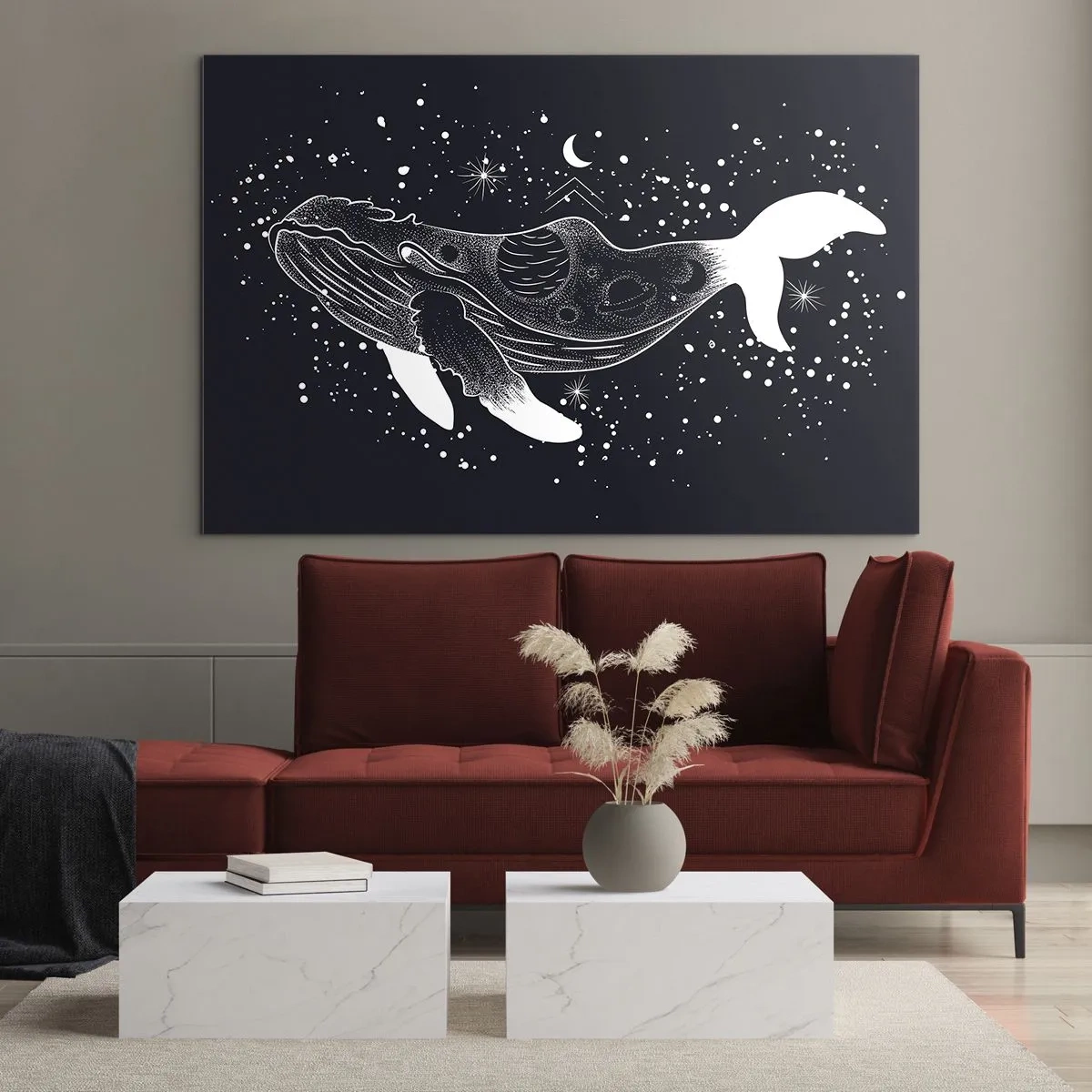 Quadro em vidro - No oceano do universo - 100x70 cm