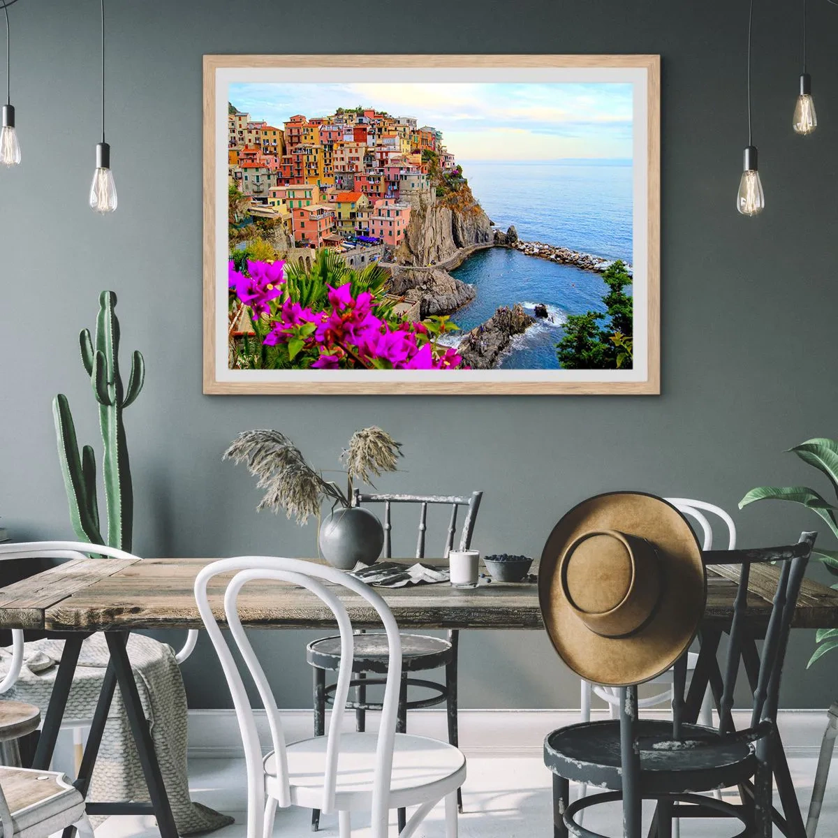 Pôster com moldura de carvalho claro - A cidade que sorri - 100x70 cm