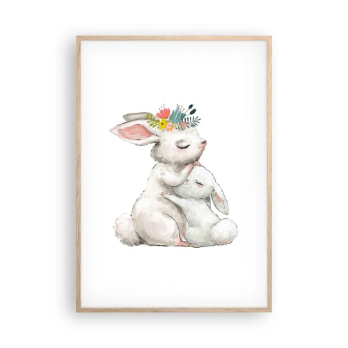 Pôster com moldura de carvalho claro - Nada melhor do que amor de mãe - 70x100 cm