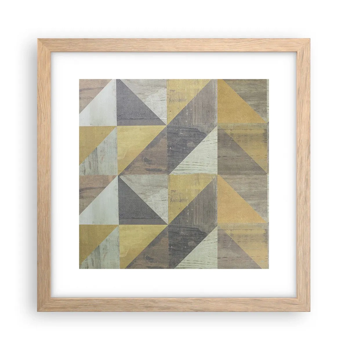 Pôster com moldura de carvalho claro - Em ângulo com um triângulo - 30x30 cm