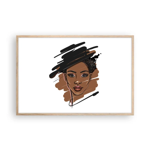 Pôster com moldura de carvalho claro - Doce como chocolate - 91x61 cm