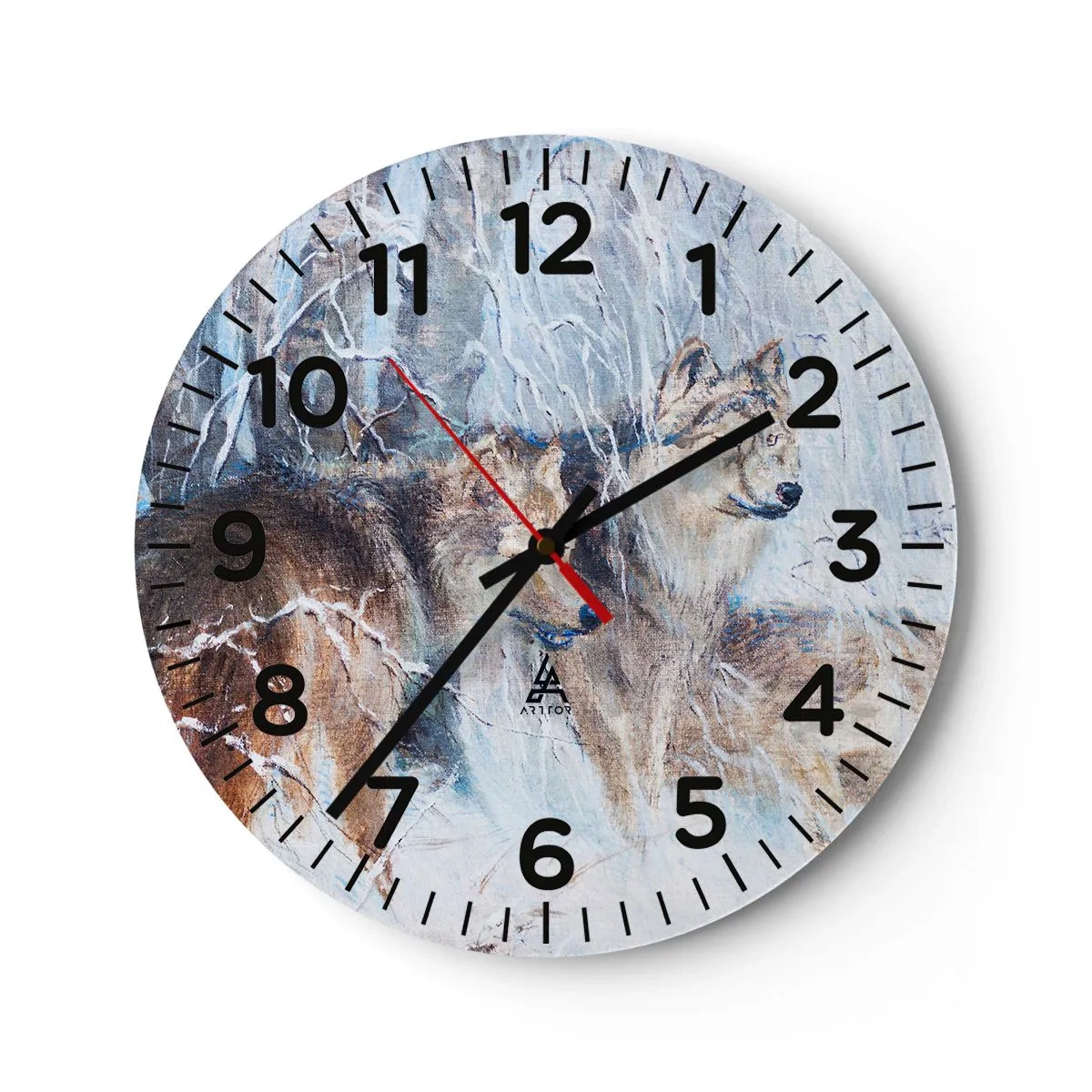 Relógio de parede - Relógio em vidro - Atenção! Está a vir... - 30x30 cm