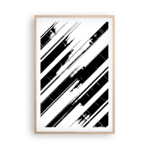 Pôster com moldura de carvalho claro - Uma composição intensa e dinâmica - 61x91 cm