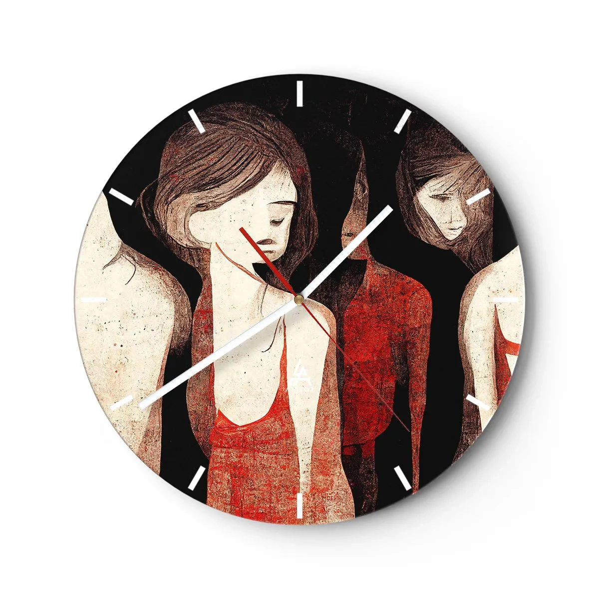 Relógio de parede - Relógio em vidro - Madonas das trevas - 40x40 cm
